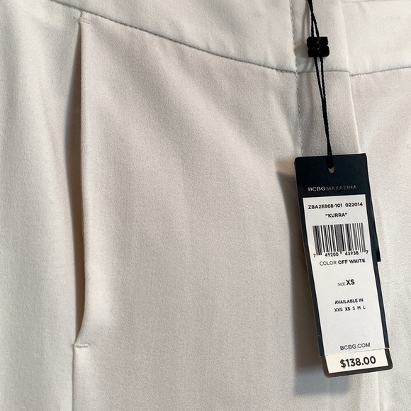NWT [BCBGMaxAzria] Kurra Off White Straight Dress Pants - Women's Sz XS - Picture 9 of 12